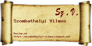 Szombathelyi Vilmos névjegykártya