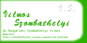 vilmos szombathelyi business card